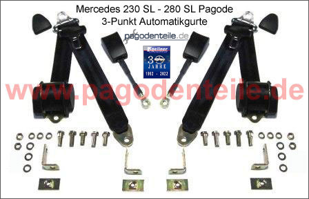 Mercedes 230 SL 280 SL Pagode 3-Punkt Automatikgurte W 113